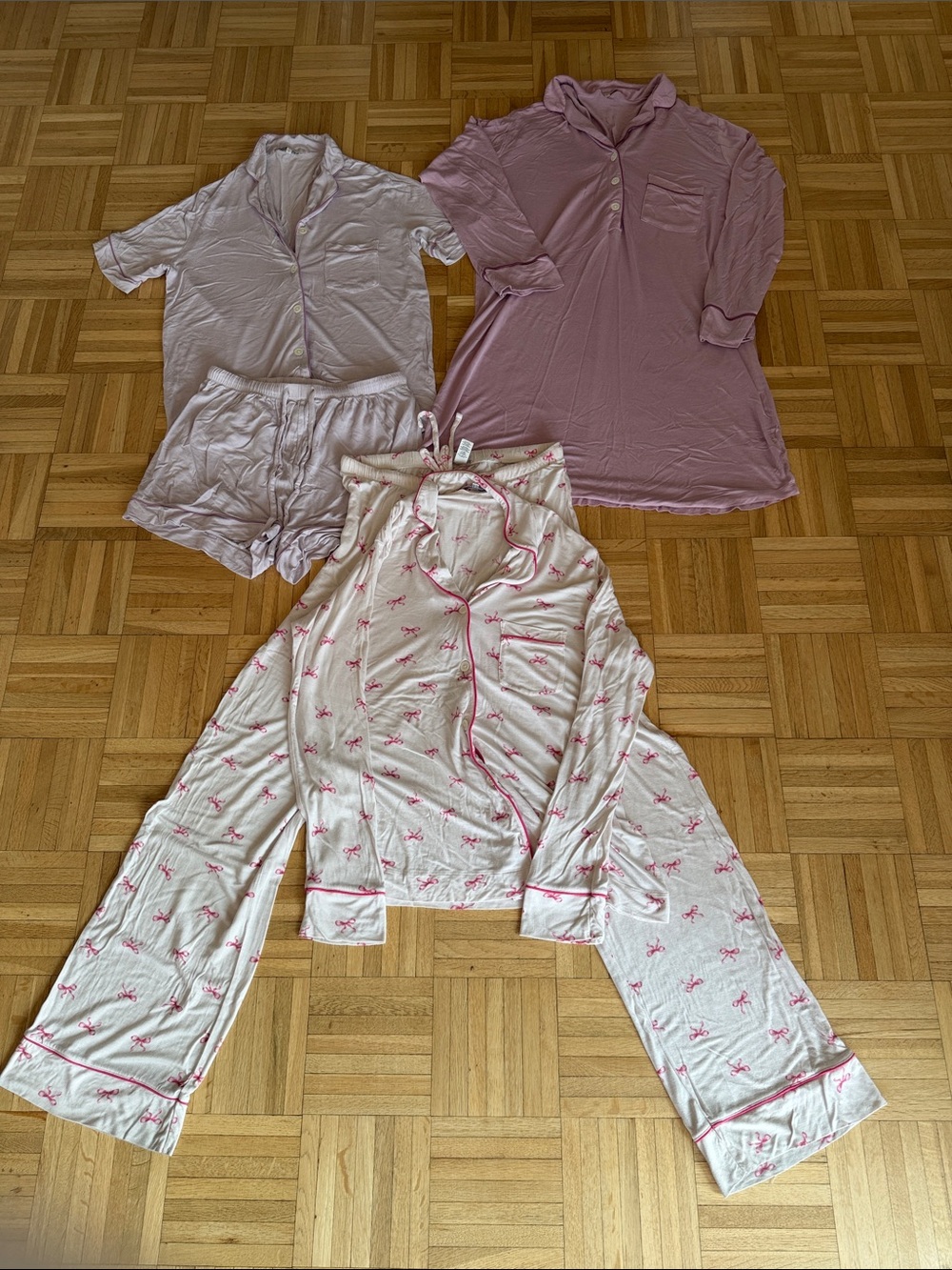 3 Pink/Purple Pajama Sets